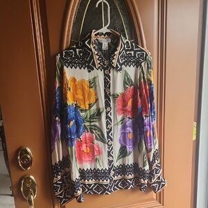 Rachel Zoe Geometric Print Button-Up Shirt